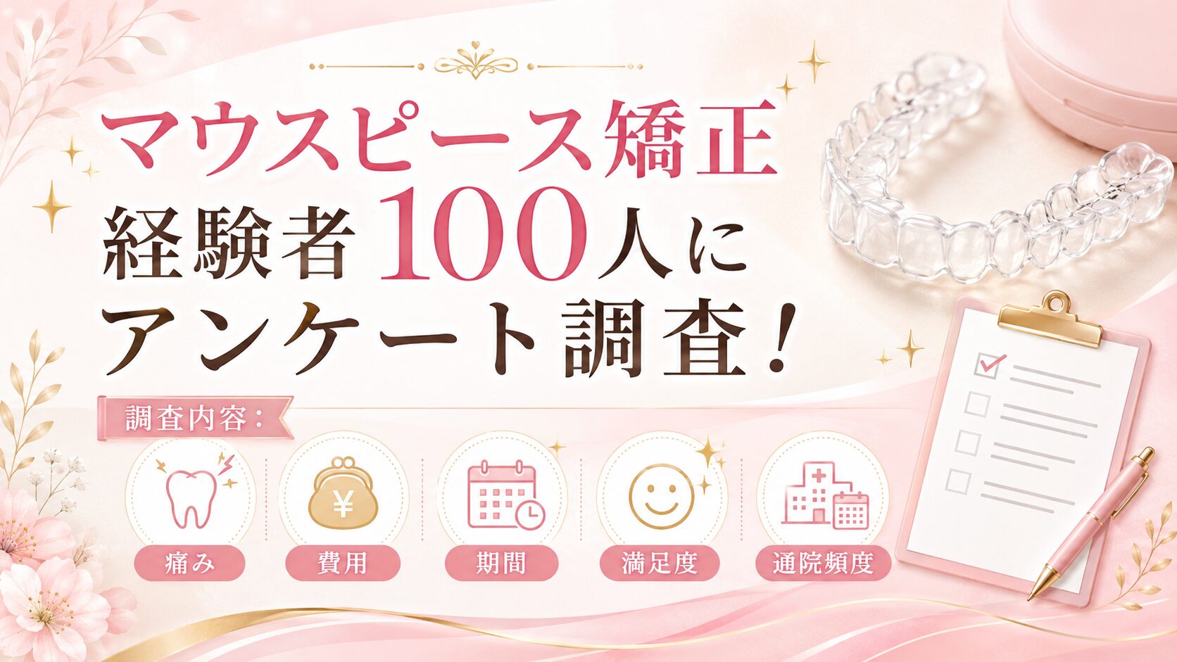 マウスピース矯正経験者100人にアンケート調査！